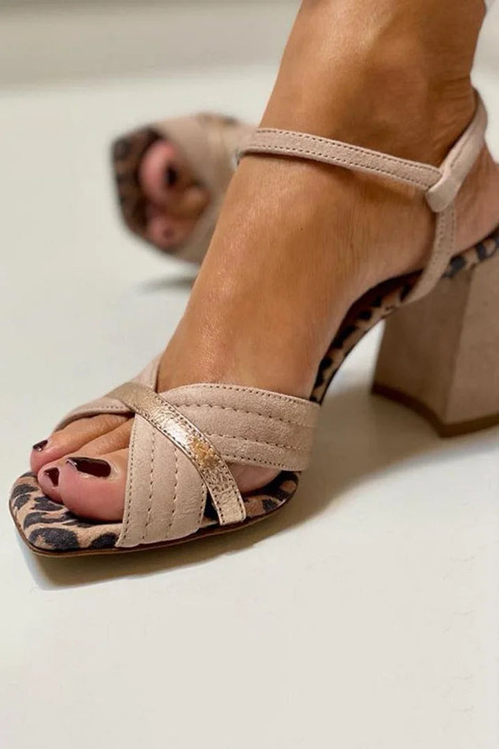 HIGH HEEL SANDALS WITH CROSS BAND