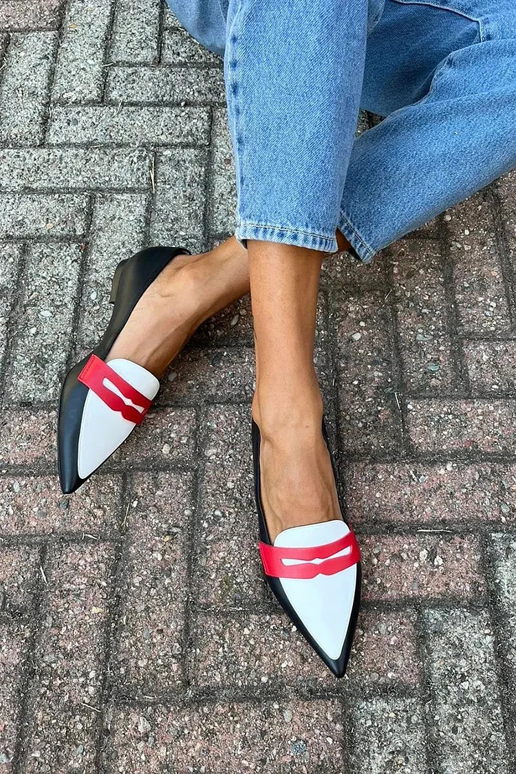 BICOLOR POINTED SLIPPERS
