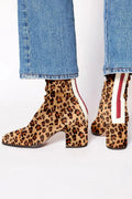 ANIMAL PRINT ANKLE BOOTS WITH WIDE HEEL