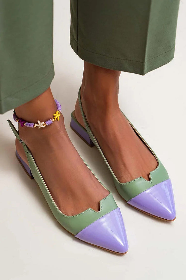 POINTED BALLET FLATS WITH BICOLOR DETAIL