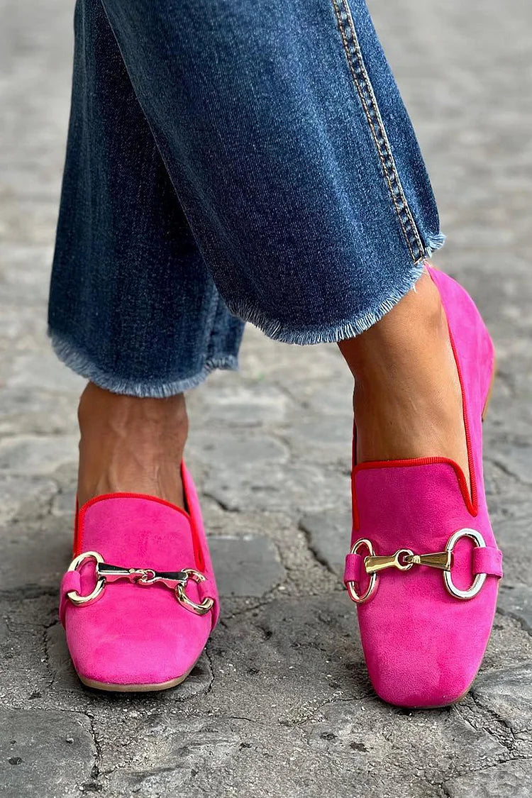 FLUO LOAFERS WITH METALLIC DETAIL
