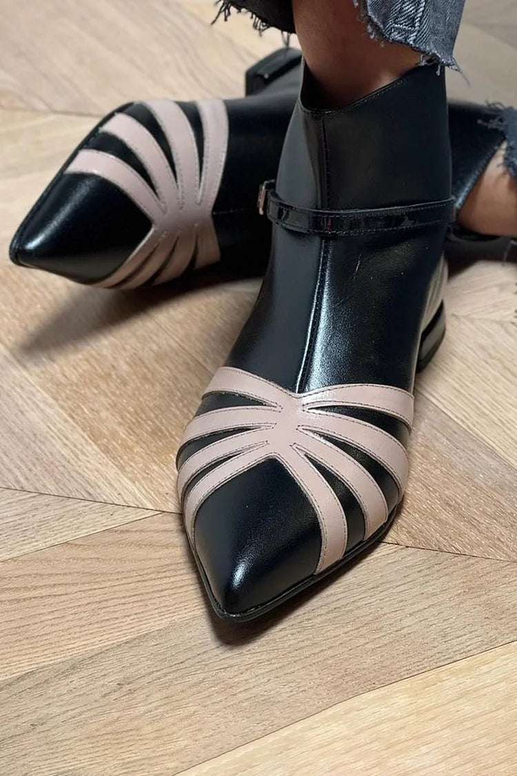 GEOMETRIC ANKLE BOOT WITH POINTED TOE