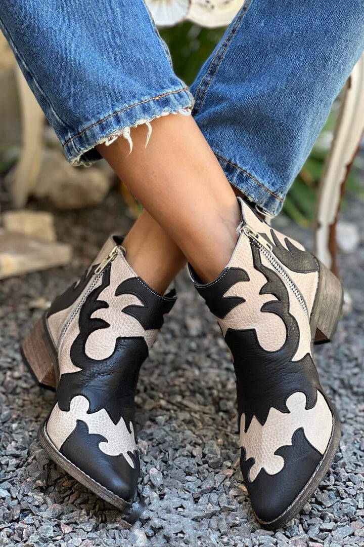 EMBROIDERED WESTERN ANKLE BOOT