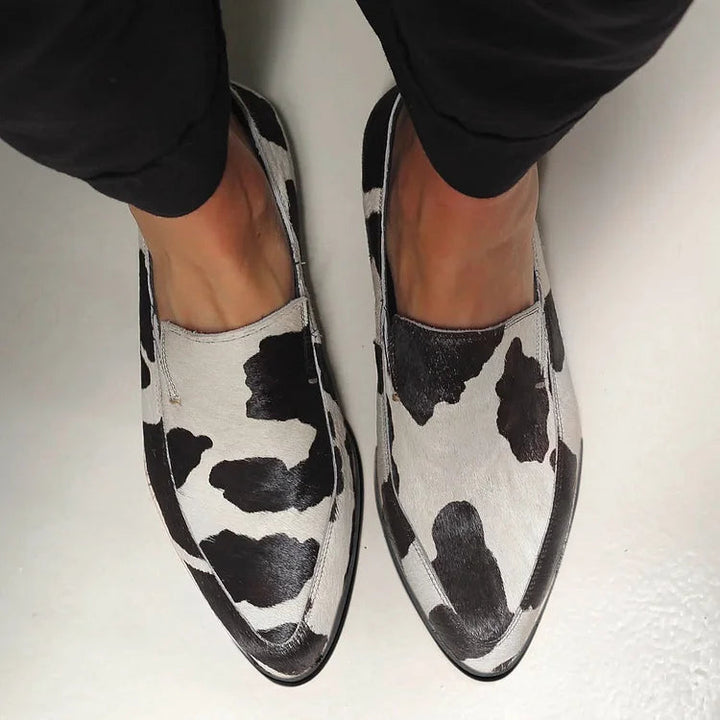COW PRINT LOAFERS