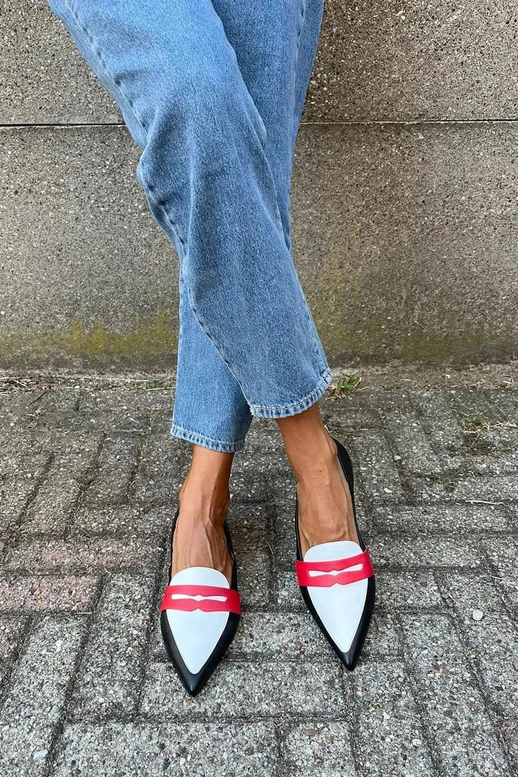 BICOLOR POINTED SLIPPERS