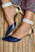 BICOLORED SLINGBACK WITH ELEGANT HEEL
