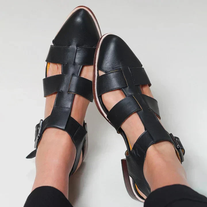 WOVEN POINTED SANDALS