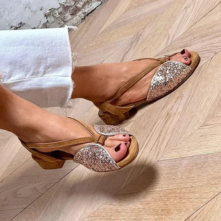 GLITTER LOW SANDAL