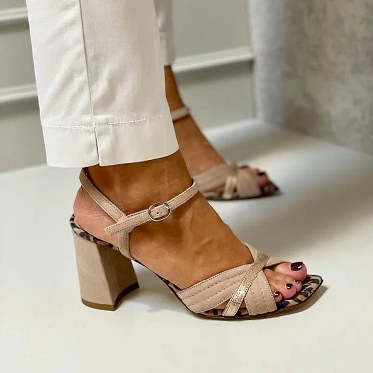 HIGH HEEL SANDALS WITH CROSS BAND