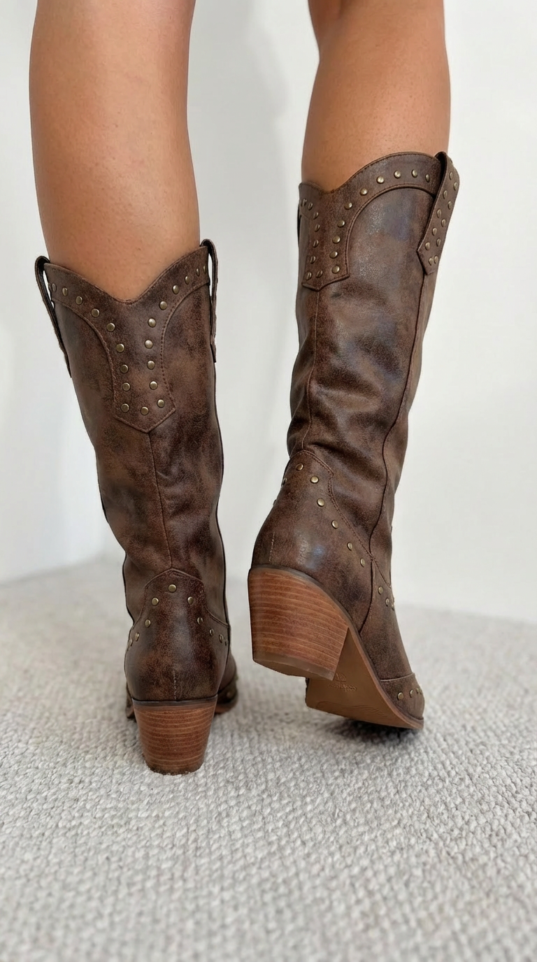 STUDDED COWBOY BOOTS