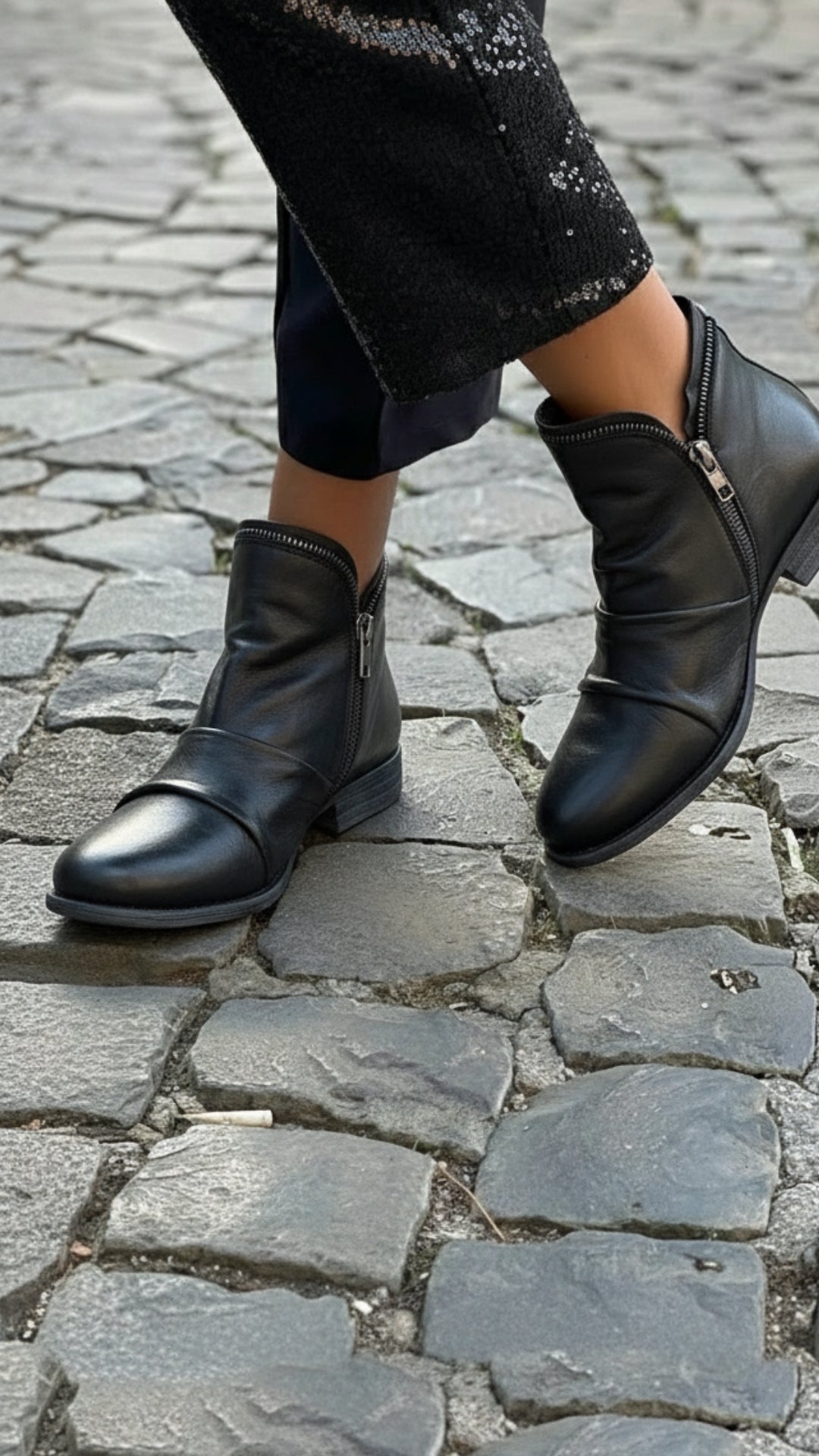 SIDE ZIP ANKLE BOOTS