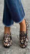 LEOPARD PRINT LOAFERS WITH BUCKLE