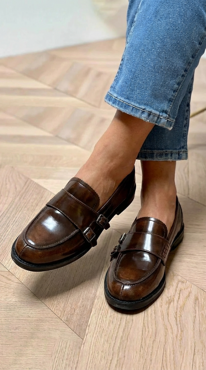 CLASSIC LOAFER WITH DOUBLE BUCKLE
