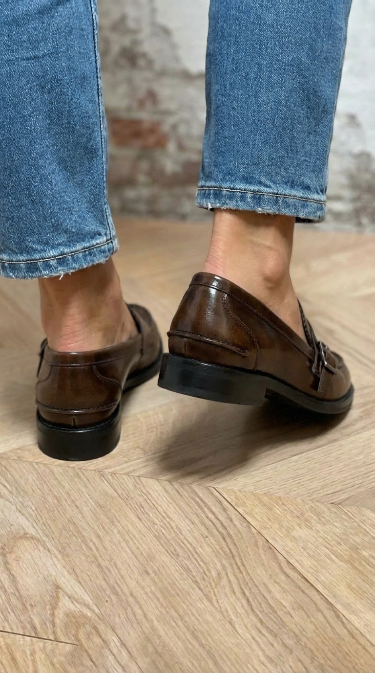 CLASSIC LOAFER WITH DOUBLE BUCKLE