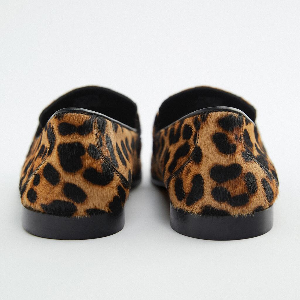 ANIMAL PRINT LOAFER WITH METALLIC DETAIL