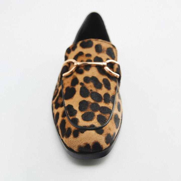 ANIMAL PRINT LOAFER WITH METALLIC DETAIL