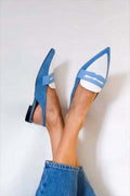 BI-COLOR SLINGBACKS WITH POINTED TOE