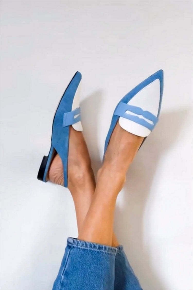 BI-COLOR SLINGBACKS WITH POINTED TOE