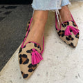 CHIC ANIMAL PRINT BALLET FLATS WITH TASSELS