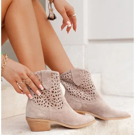 PERFORATED ANKLE BOOTS
