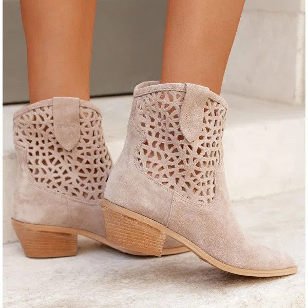 PERFORATED ANKLE BOOTS