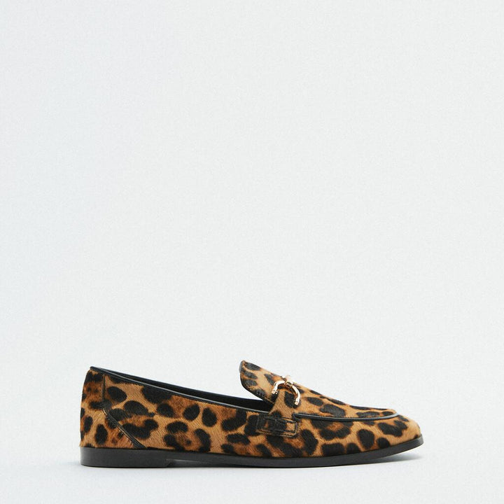 ANIMAL PRINT LOAFER WITH METALLIC DETAIL