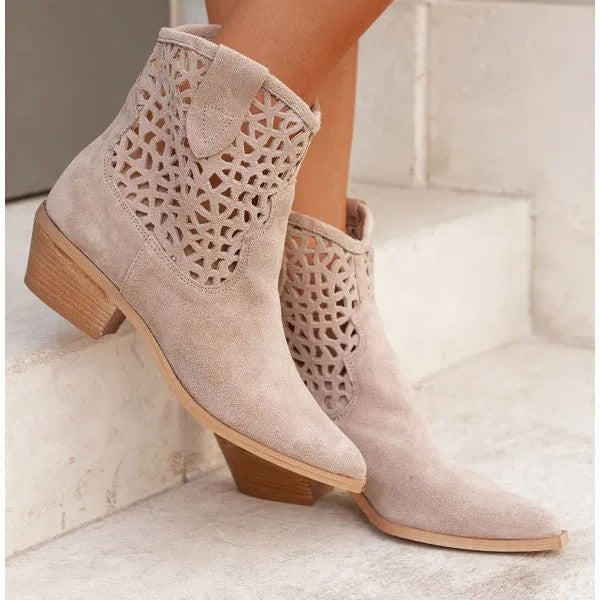 PERFORATED ANKLE BOOTS