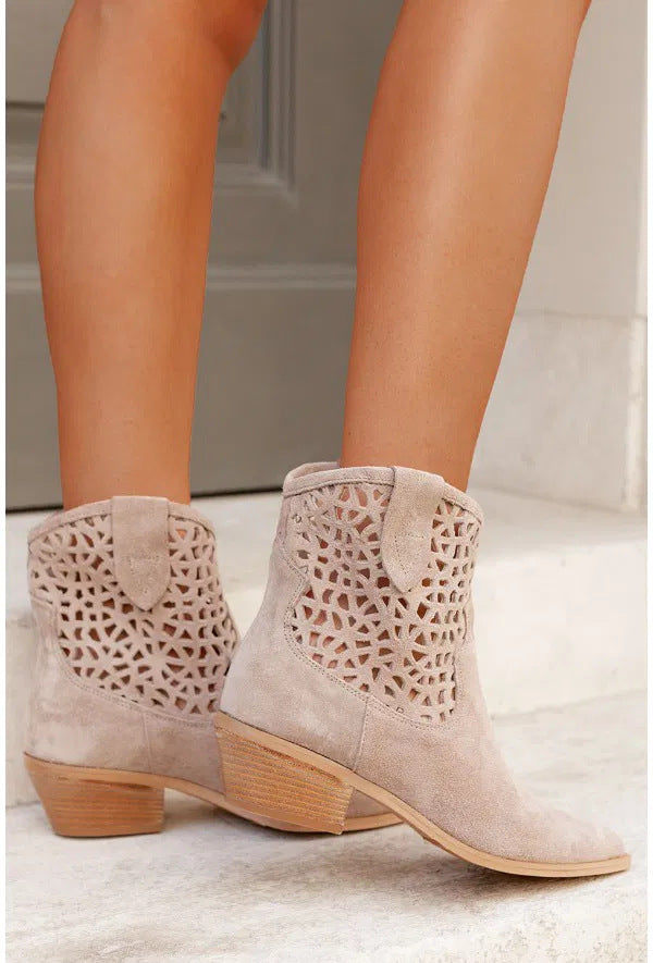 PERFORATED ANKLE BOOTS