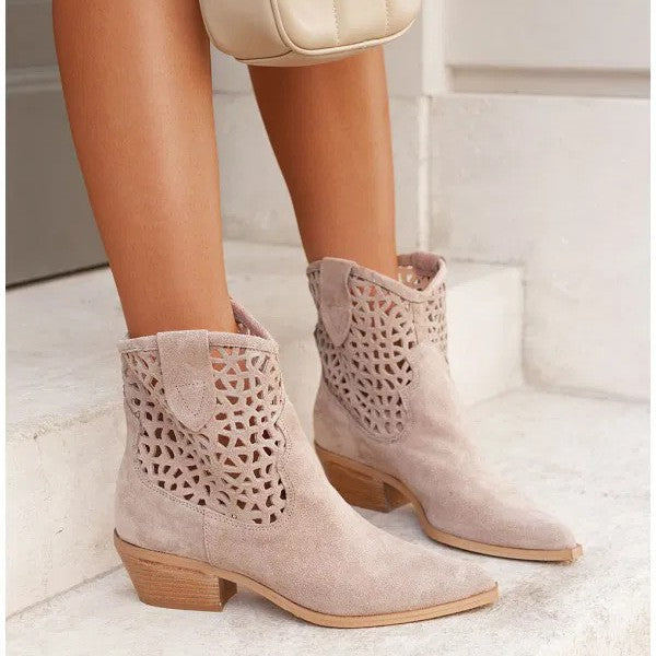 PERFORATED ANKLE BOOTS