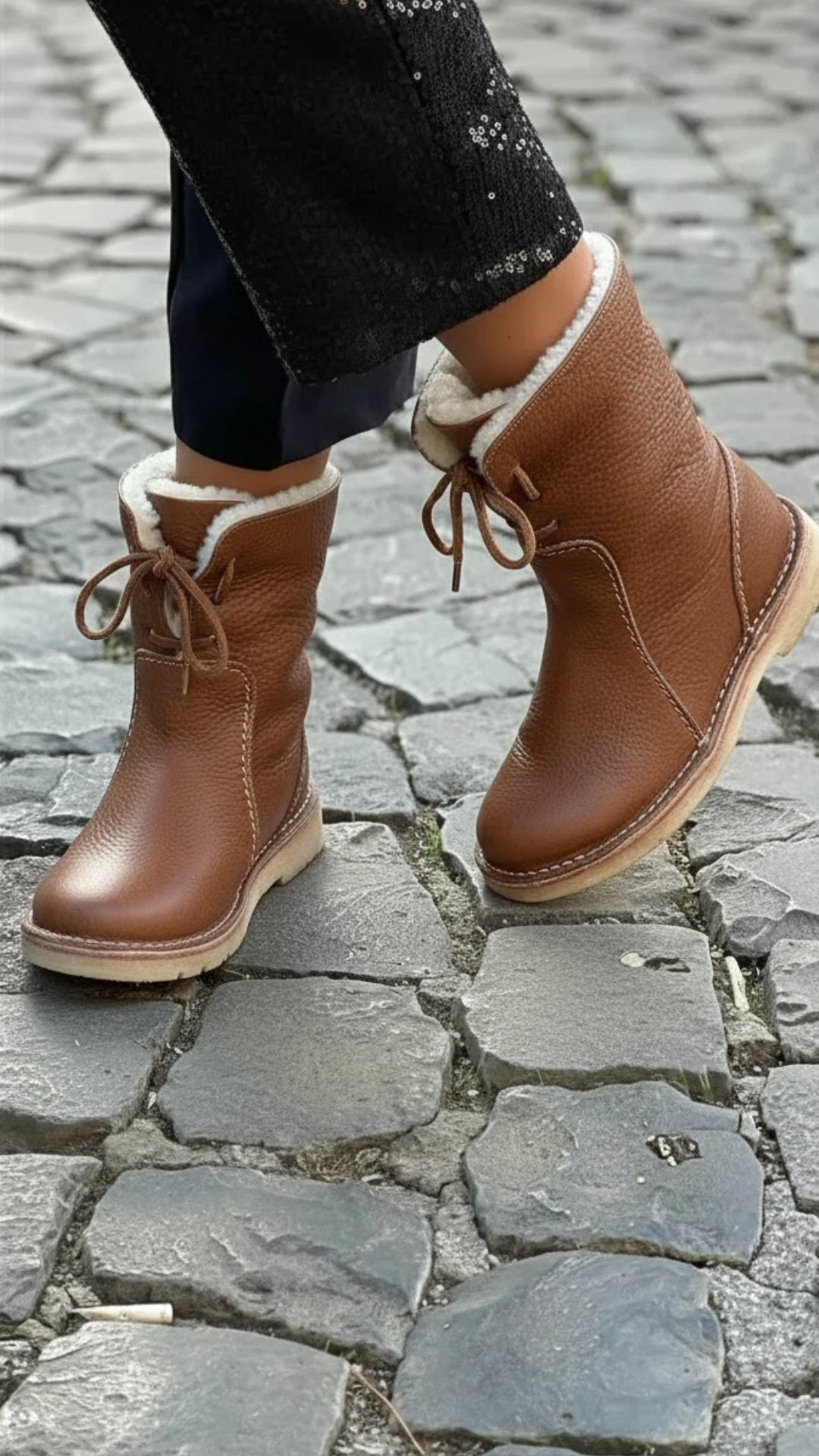 LACED LINED BOOTS