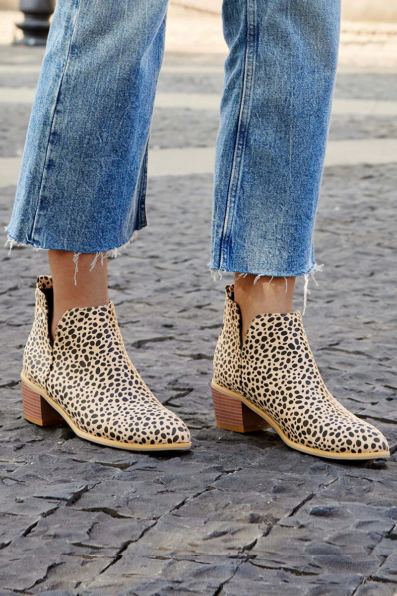 LEOPARD PRINT ANKLE BOOTS
